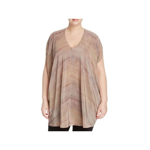 EILEEN FISHER Womens Beige Ruched Top